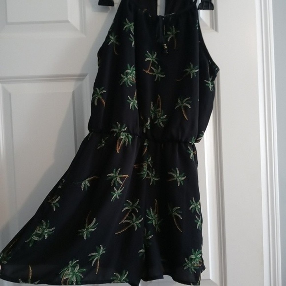 Tropical Palm Tree Print Romper